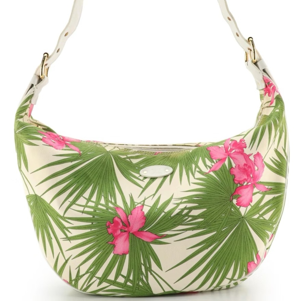 Celine Large Tropical Hobo Bag - Cream, Green, and Pink